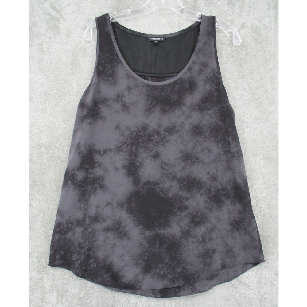 Eileen Fisher Blouse Womens Medium Silk Tie Dye Tank Mesh Lightweight Capsule